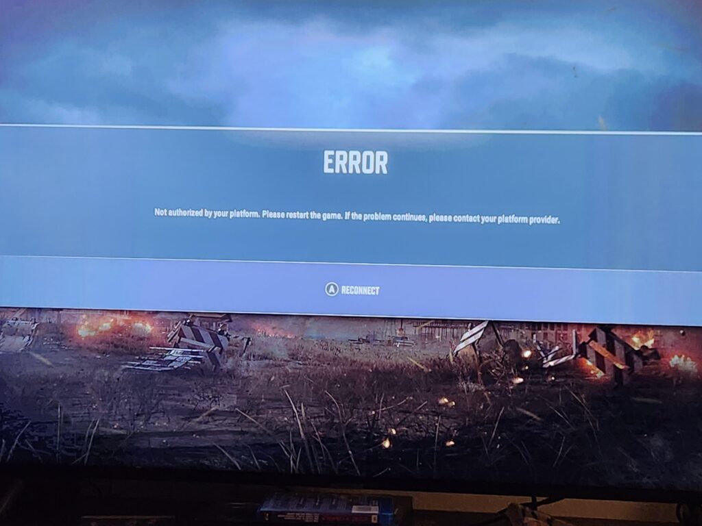 I keep getting this error message after each game I play, and then have to restart the game 5 or 6 times to get back in. Anyone know what this is?