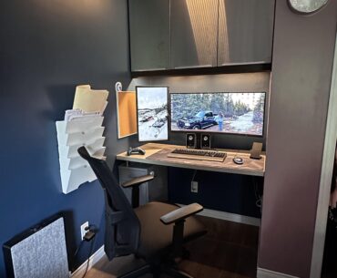 Small ikea battle station in the corner of our room