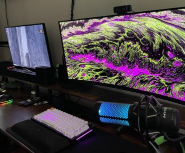 Work and play on one desk.