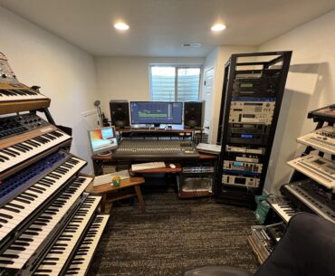 My music battle station. Front half of the room.