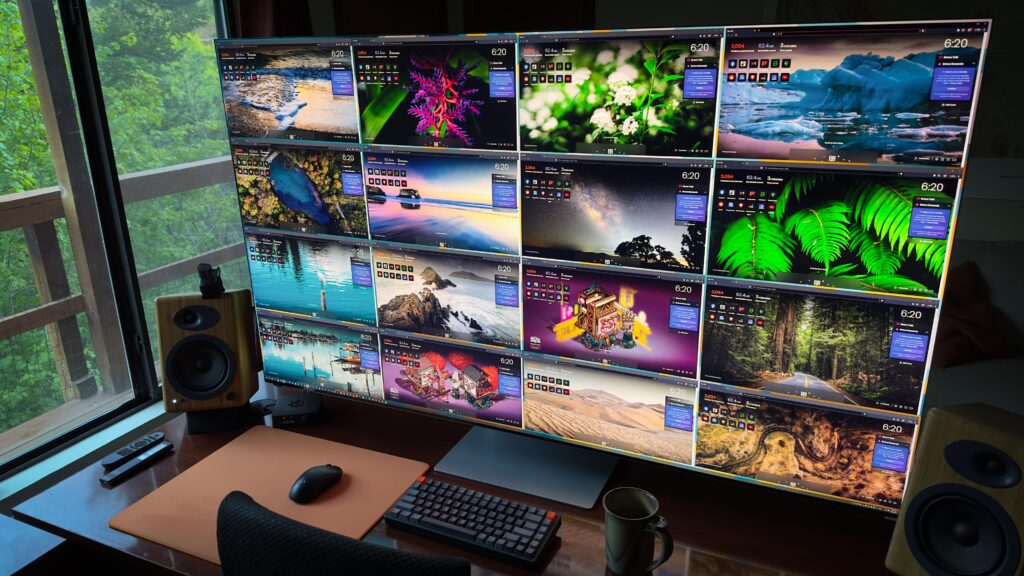 8K = sixteen 1080p borderless monitors. Details in comments