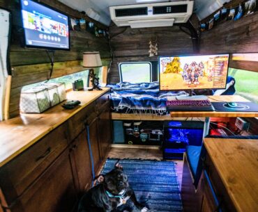 I live in a van and this is my battle station!