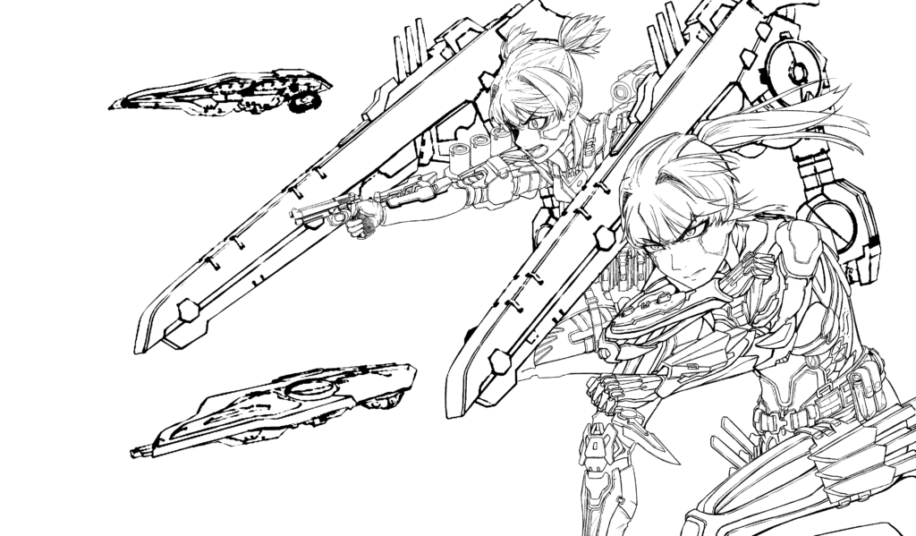 {CRUSADERS2295}{10page short comic series EP. 3-Assemble} work in process FINAL-the cover art:line work