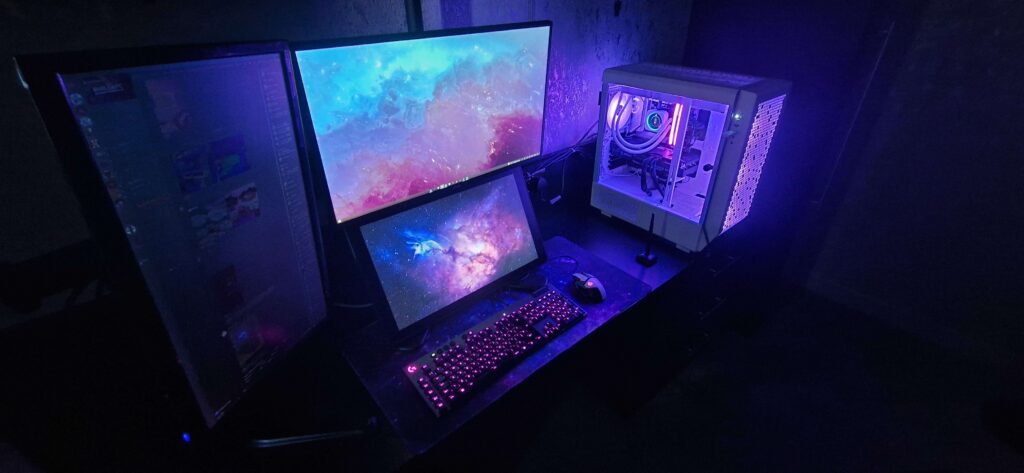 My Digital Art workstation with my brand new white PC I just built.