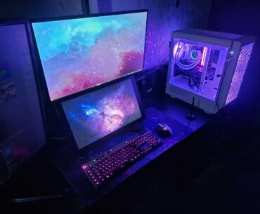 My Digital Art workstation with my brand new white PC I just built.