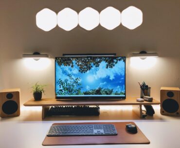 White and bamboo with optional RGB