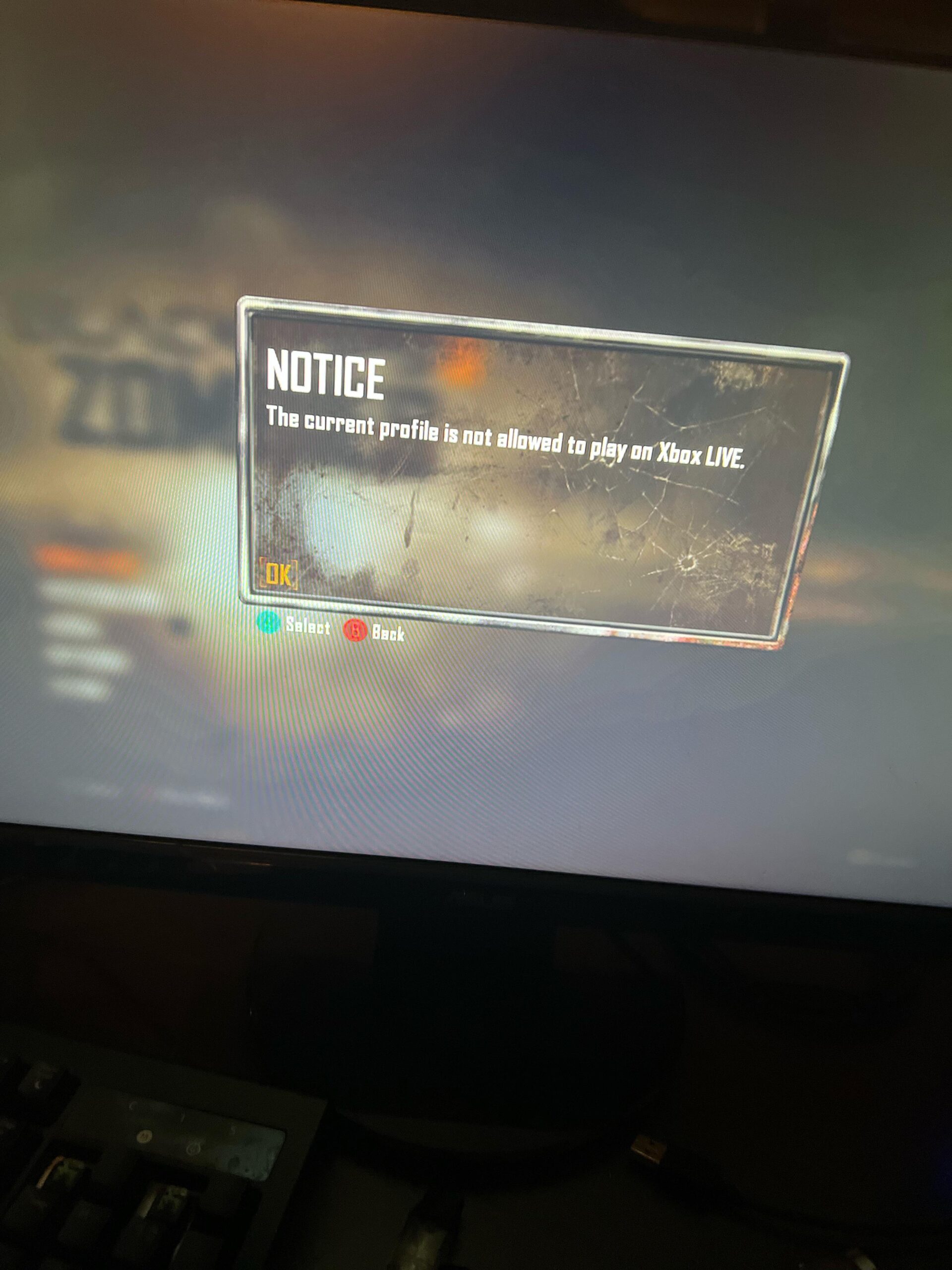 Keep getting this error message on any 360 zombies game I played, I’ve tried everything the internet has said to do like deleting my profile and reinstalling it removing my account from family Xbox and nothing works. Any answers on how to fix this please! Keep getting this error message on any 360 zombies game I played, I’ve tried everything the internet has said to do like deleting my profile and reinstalling it removing my account from family Xbox and nothing works. Any answers on how to fix this please!
