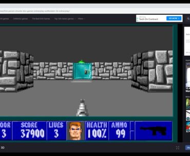 Wolfenstein 3D MS DOS PC 1942 1992 Episode 1 Level 3 Cheats Code Agent WJ BJ Blazkowicz Walkt Part 3