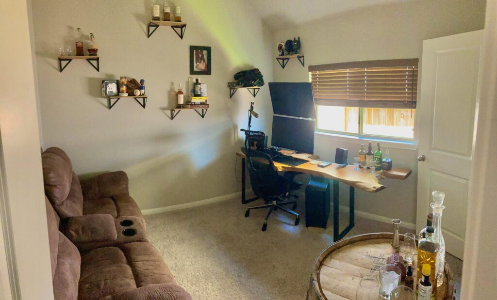 Finally have my own space to drink, relax and play some games. Finally have my own space to drink, relax and play some games.