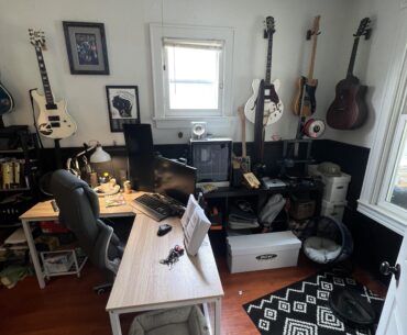 My little home office or what my wife calls my “Adult Nerd Playroom”