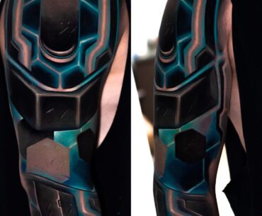 Tron/cyber punk biomech tattoo