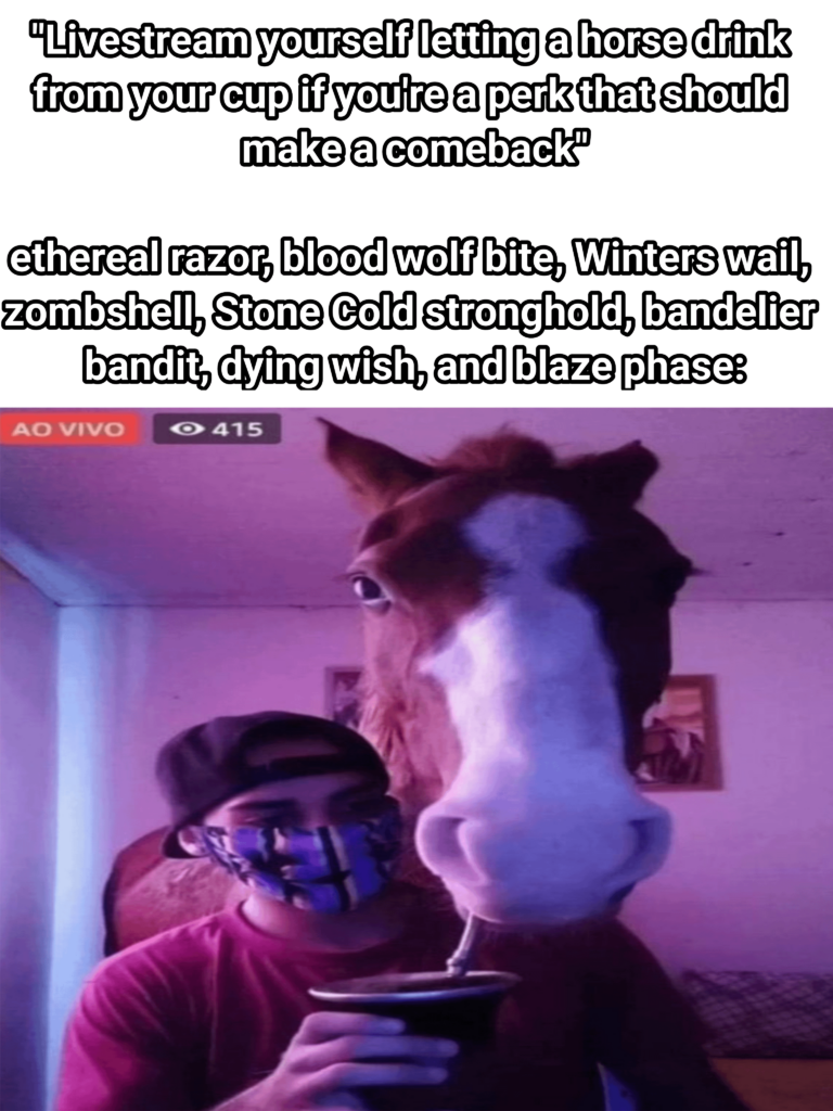 Hot take: Bo4 has the coolest perks and the best class system for zombies