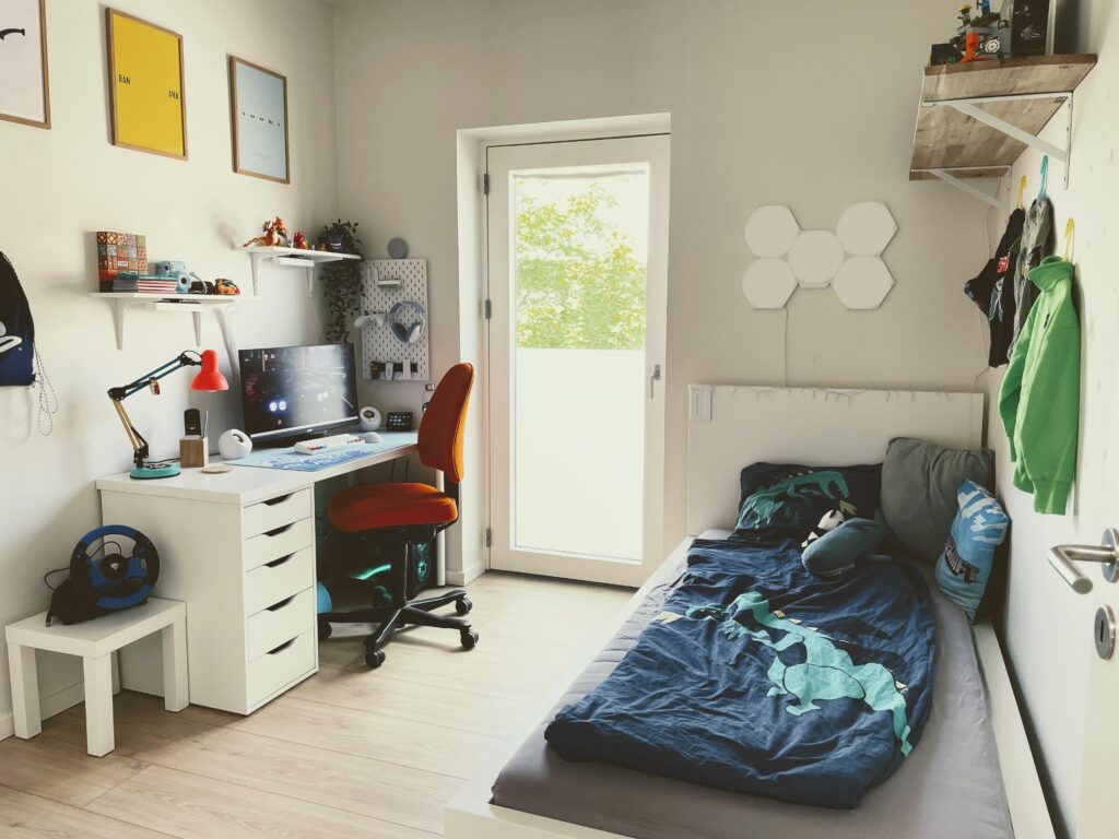 My kid's budget-friendly gaming room with optional RGB