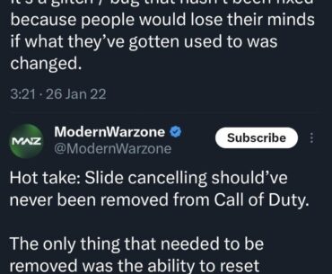 The duality of man. In all seriousness tho, should slide cancelling be re-added?