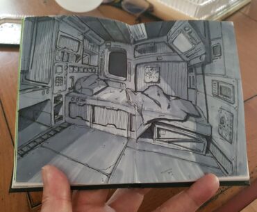 A little messy bedroom sketch I did.