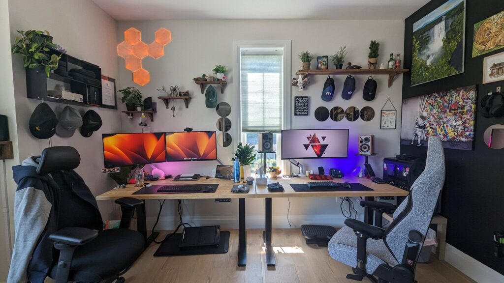 WFH on the left, Gaming on the right