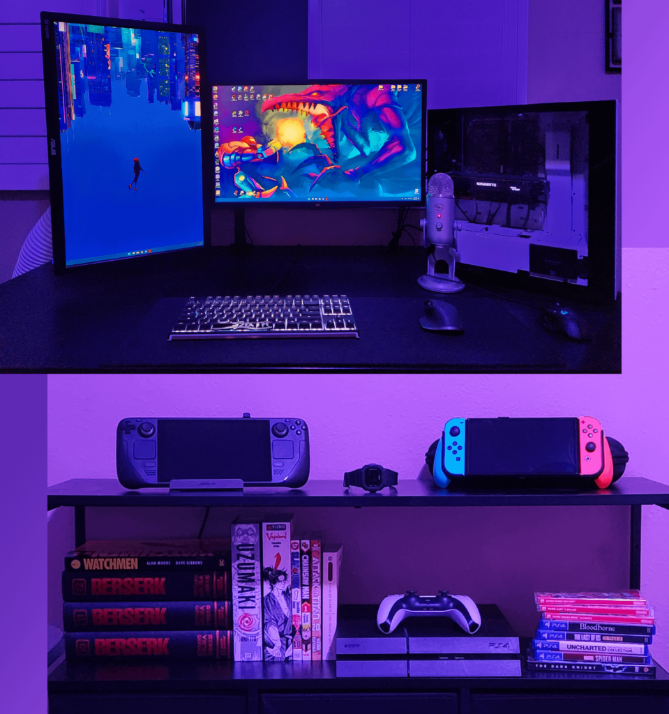 My extremely minimal desk + side table