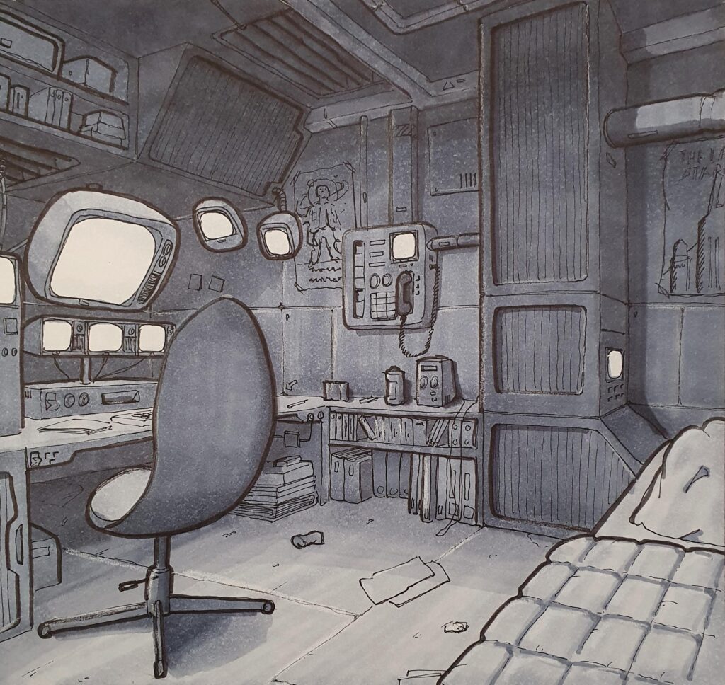 Living quarters, from my sketchbook.