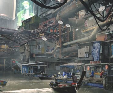 Cyber Dystopia. Environment Concept Artwork by Richard Bagnall