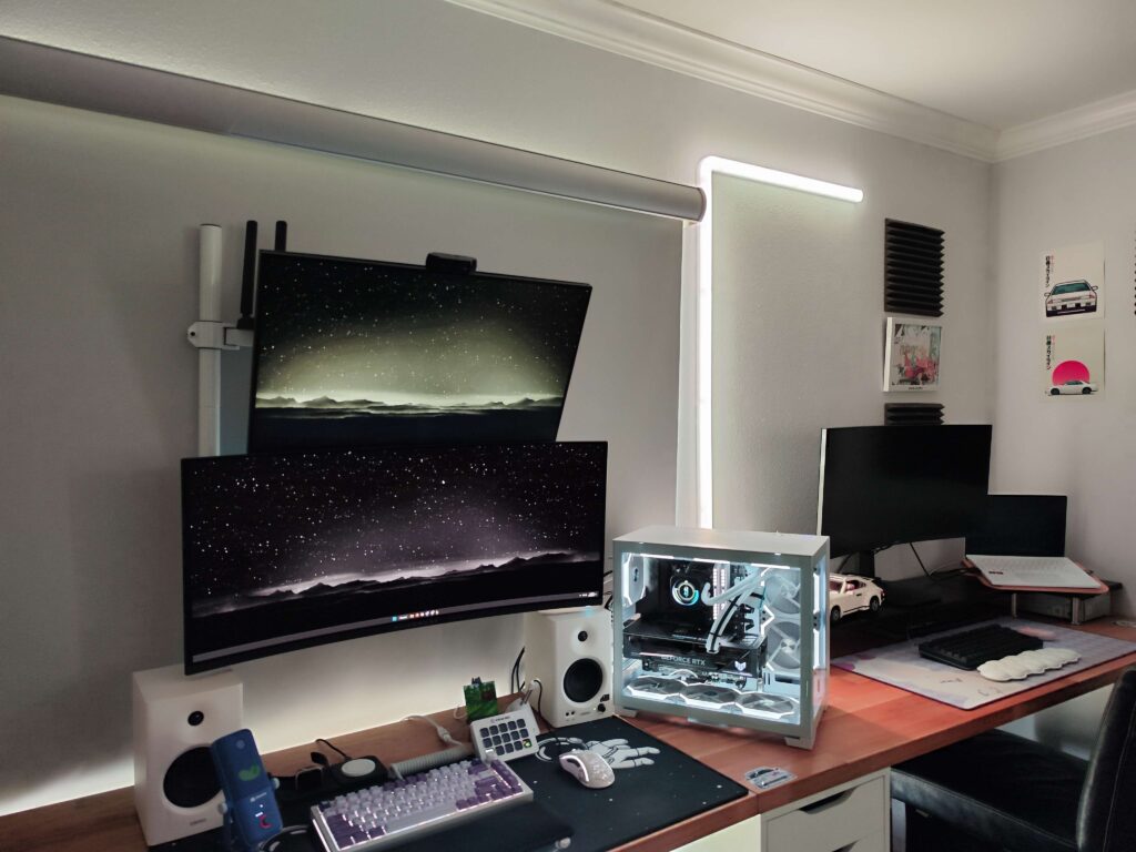 WFH/Gaming station + wife's setup on the right.