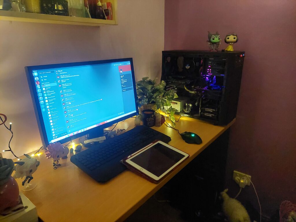Set-up I just put together for my girlfriend (she did the decor, I'm just the computer nerd)