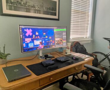 My home office/dev setup. Hoping to remodel soon, suggestions welcome.