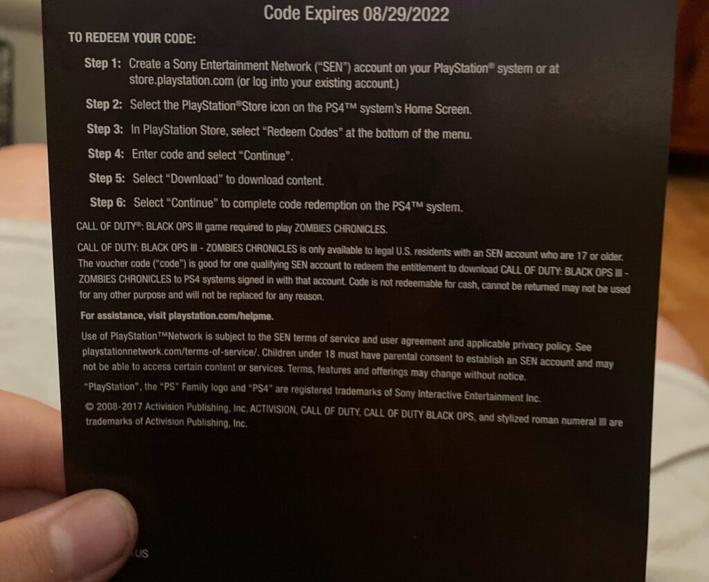 I bought zombies chronicles but when I got the package today the code was already expired what do I do