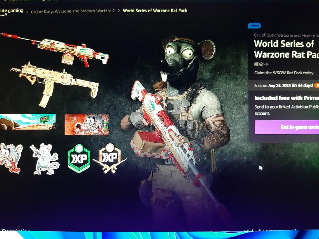 Free 🐀 pack bundle with Twitch Prime.