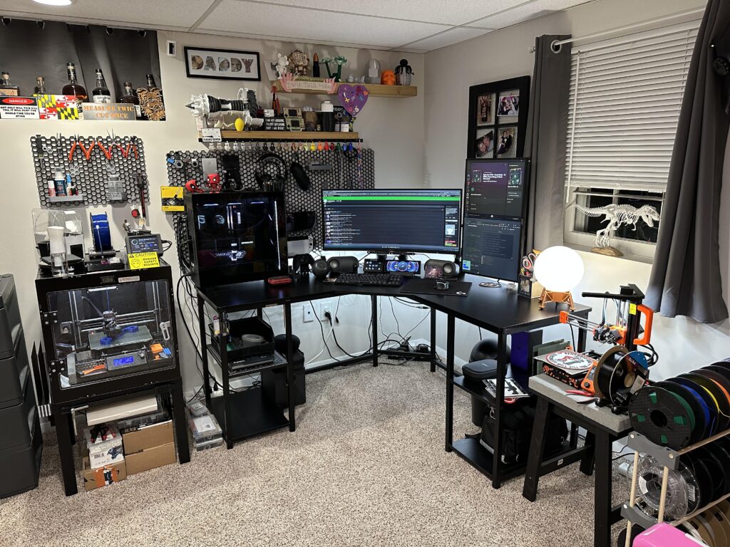 My little (only) corner that I still have ownership of in my house.. Lots going on, but it is the only space that my Wife and my 6 year old let me have!