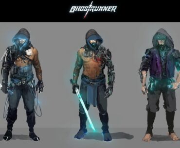 Ghostrunner character concept art samples - Rubinkowski