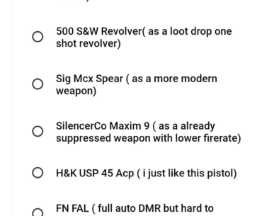 Which weapons should be added