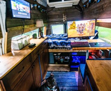 I live in a van and this is my battle station!