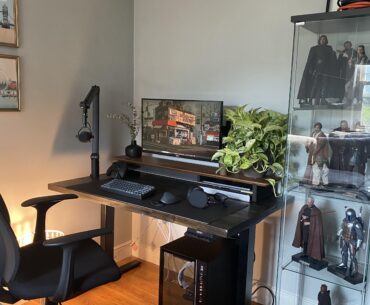 Any recommendations on a stand for a 55-inch OLED panel? Looking to place one on the floor and have it rise above the monitor, but from floor to monitor it's 50". Any desktop stands out there?