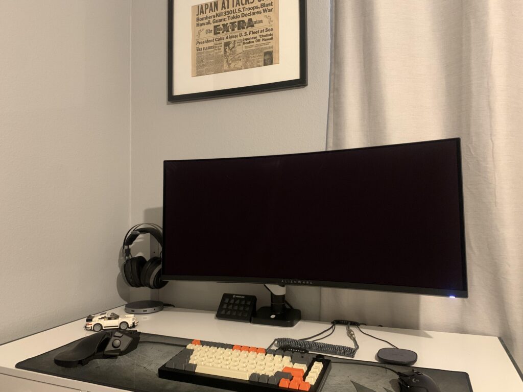 Picked up a monitor mount today and pleased with the desk space.
