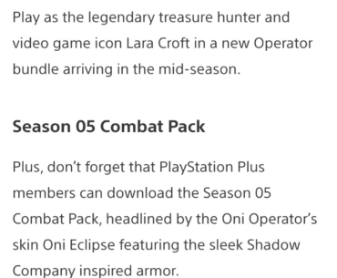 Lara Croft, as mention on playstation blog