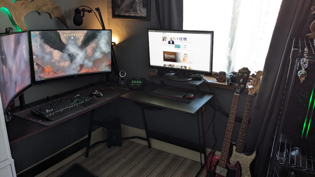 2 PC setup with both PCs behind. I don't stream.