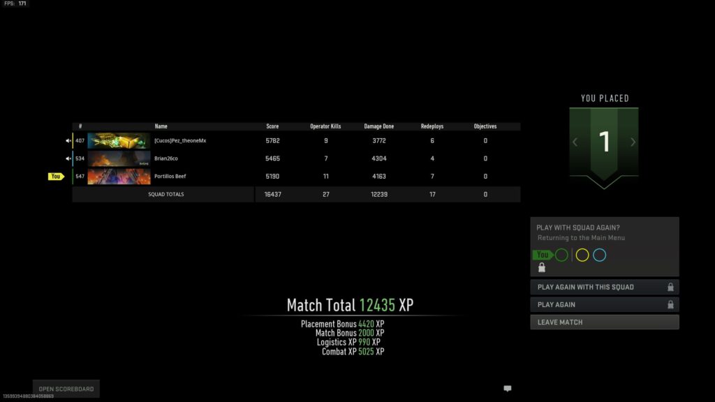 99% of the time I play like a potato but I was feeling good about this one...