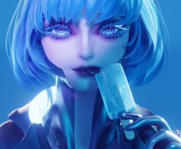 Cyberpeople Curie eating Ice by Kosei Wano