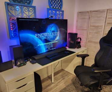 Console battlestation (yes gaming on a 55 inch that close is ridiculous and also awesome).