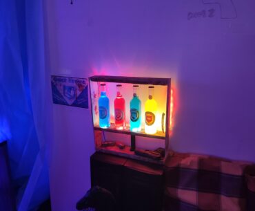 I finally got the caps for the bottles (my rifle isnt there anymore bc the support broke)