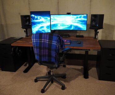 My Adjustable Sit-Stand Work From Home Battlestation ...don't mind the unfinished basement, that's still a WIP!