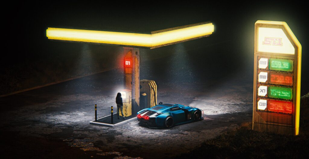Gas station (OC - Blender + Photoshop)
