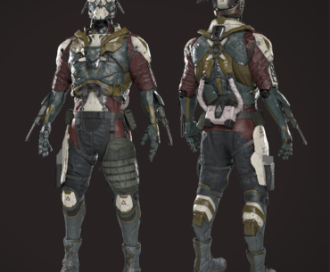 Hi there, I try to make a 3d game character. What would be between the style of cyberpunk and titanfall 2