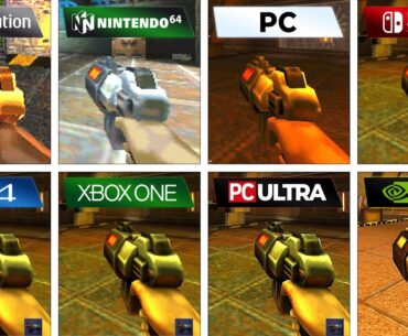 Quake II - PS1 vs N64 vs PC vs Switch vs PS4 vs XBOX ONE vs PC Ultra vs RTX (Side By Side)