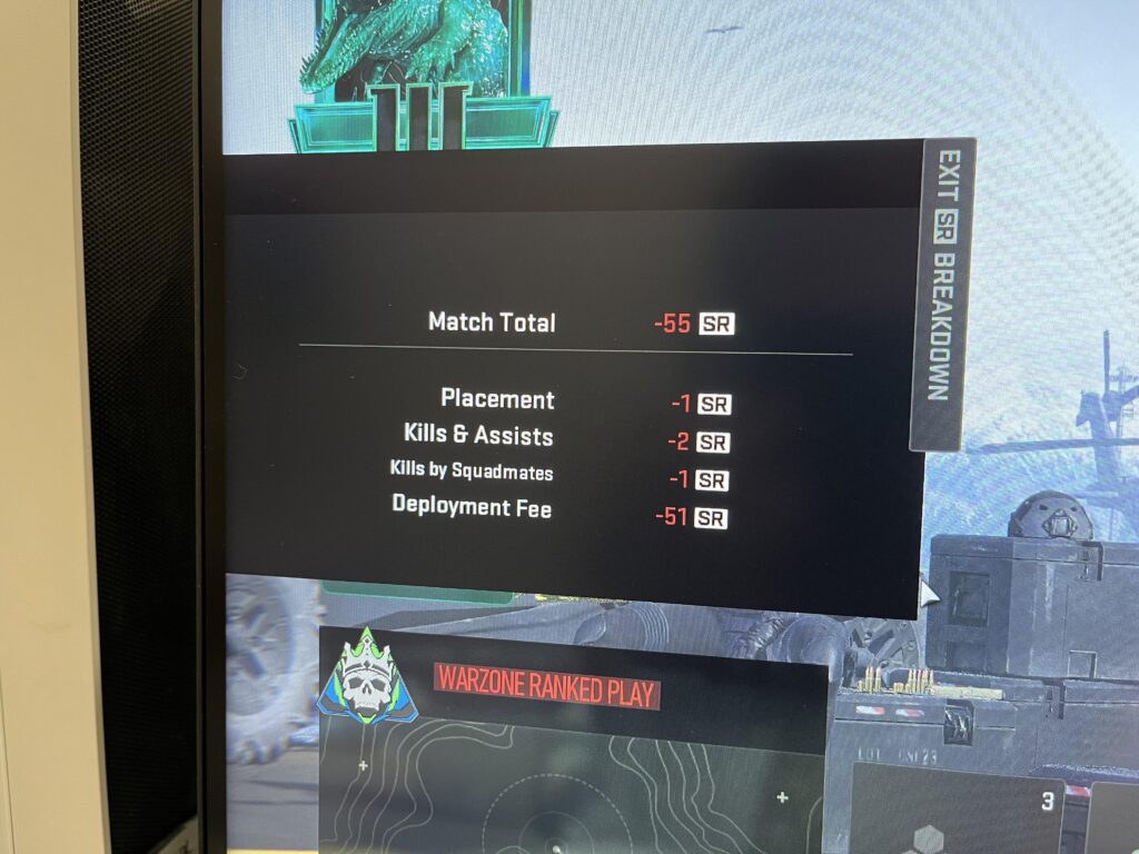 Got first place and lost SR…