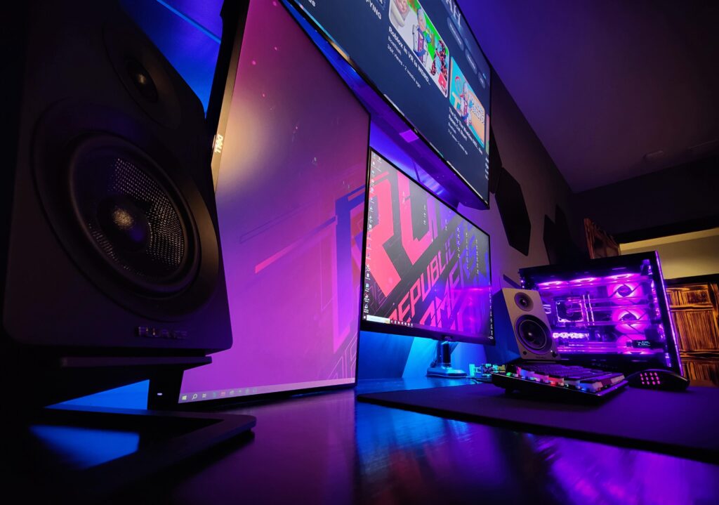 Added A Couple Govee Strips Behind The Monitors