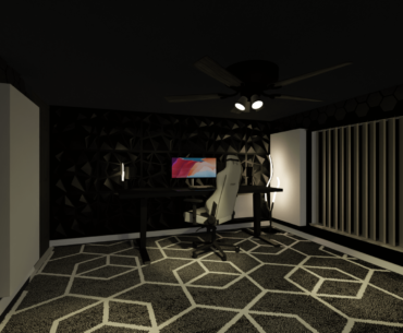 Mocking up an office renovation with inspiration from Deus Ex Human Revolution. Thoughts for additions?