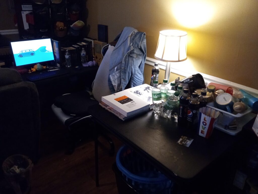 Update: I've added another table to my battlestation setup as an eating/reading/drawing area