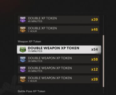 All these Double Weapon XP tokens, nothing left to use them on. 😢