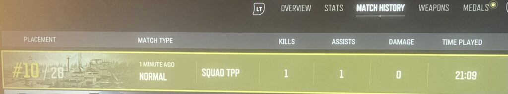 Well I posted about 2 kills and 2 damage, how about 1 kill, 1 assist no damage.